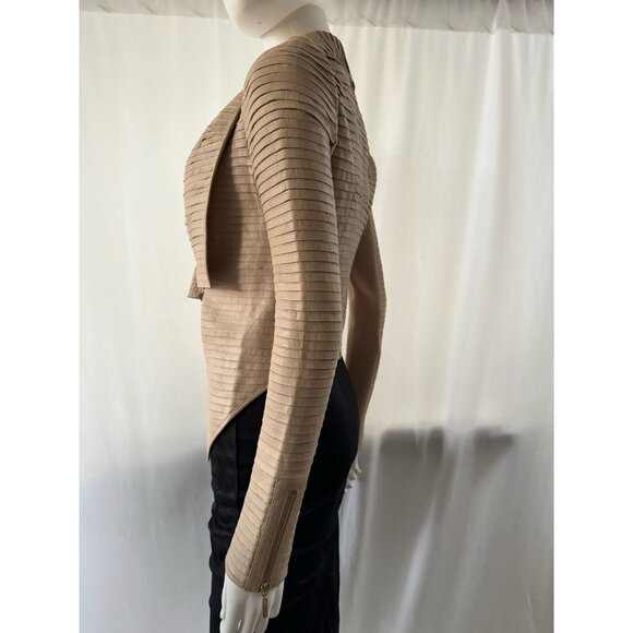 Marciano Los Angeles Women's Shayna Drape Jacket Leather Beige Size 2 - Picture 4 of 9